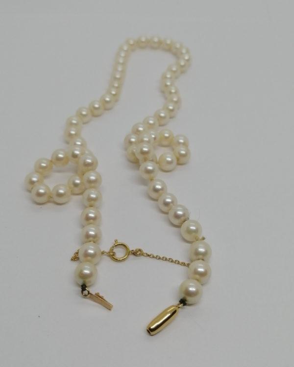 Collier fermoir or, choker de 64 perles de culture. – Image 5