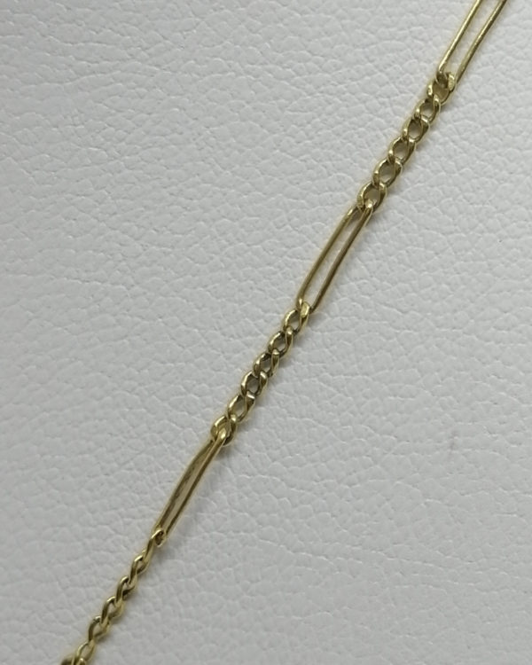Collier or jaune, pendant ondulant et ajouré, rose trémière et feuillage, Art Nouveau, vers 1900. – Image 5