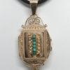 Pendentif or rosé, cassolette, porte-photo, pavage de demi-perles fines et turquoises, vers 1860-80. – Image 2