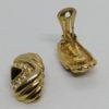 Boucles d'oreilles clip laiton, pierre blanche et noir facetté. – Image 3