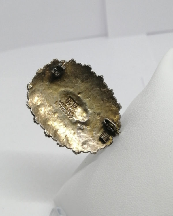 Broche en argent-vermeil, avec pierre couleur ambre, Israel, vers 1950-60. – Image 3
