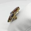 Broche-pendentif en laiton avec gros strass facettés de couleur ambre, 1930-40. – Image 2