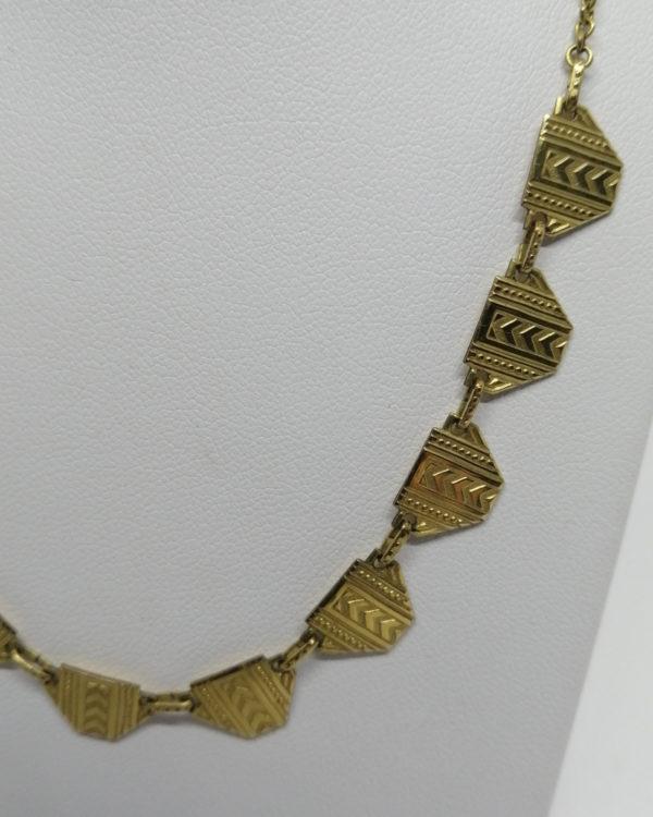 Collier laiton, plaqué or, modèle typique Art Déco, vers 1925. – Image 3