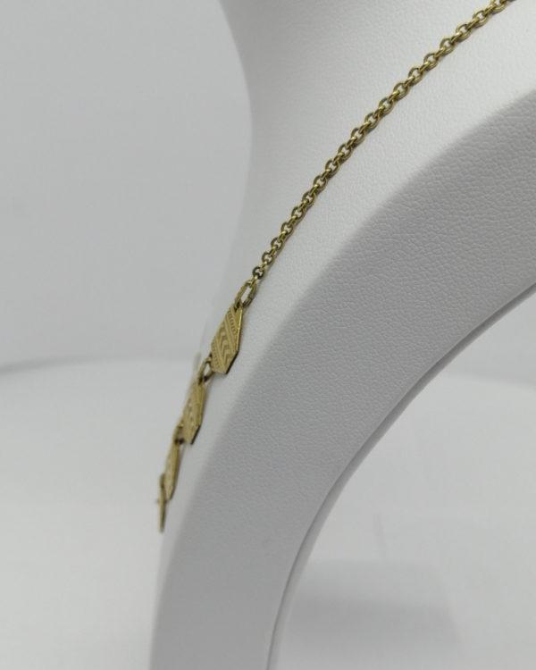 Collier laiton, plaqué or, modèle typique Art Déco, vers 1925. – Image 4