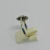 Bague argent, de forme géométrique, pavage de saphir blanc, Art Déco. – Image 2