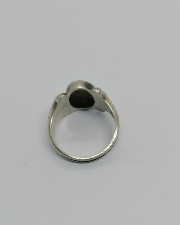 Bague argent, petite chevalière restant à graver, 1900-20. – Image 3