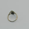 Bague argent/vermeil, pierre rouge et demi-perles d'imitation, vers 1900. – Image 3