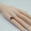 Bague argent/vermeil, pierre rouge et demi-perles d'imitation, vers 1900. – Image 5
