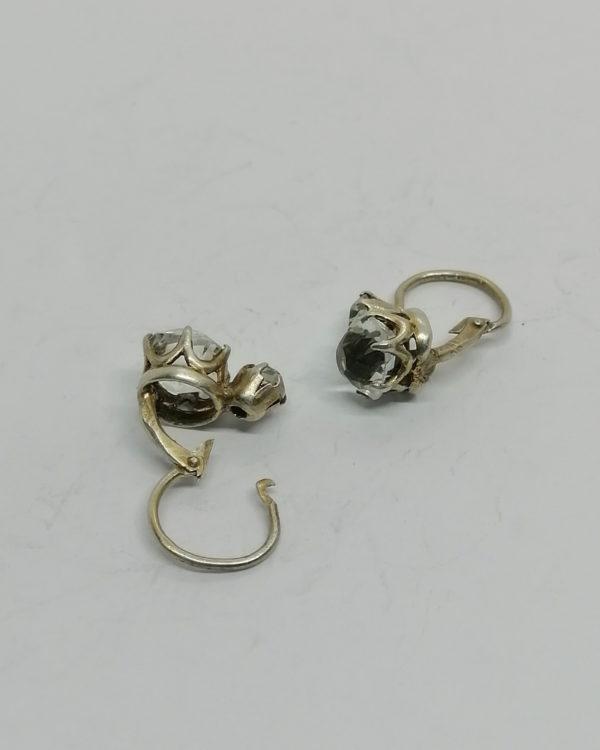 Boucle d'oreilles argent, verre taillé et facetté à l'ancienne, vers 1900. – Image 4