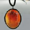 Broche/pendentif argent, marcasites et camée coquillage, femme aux bouclettes. – Image 5