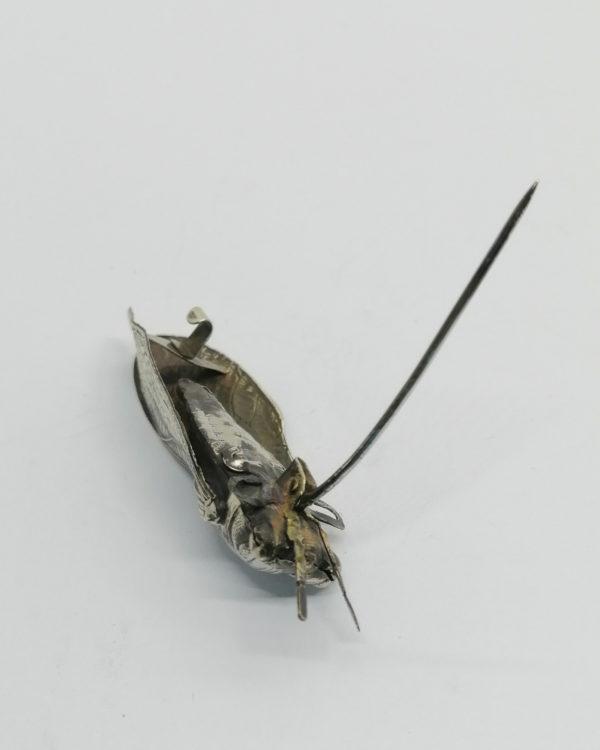 Broche argent, cigale, finement travaillée, vers 1900-20. – Image 4