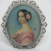 Broche argent, contour filigrané, avec portrait miniature, vers 1900-20. – Image 2