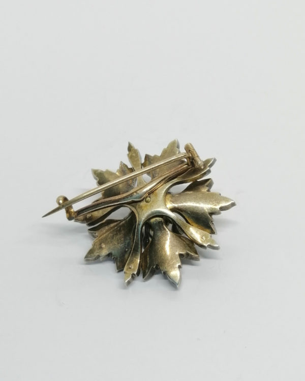 Broche/pendentif argent et vermeil rosé, à transformation, sertie de pierres en verre, Napoléon III. – Image 3
