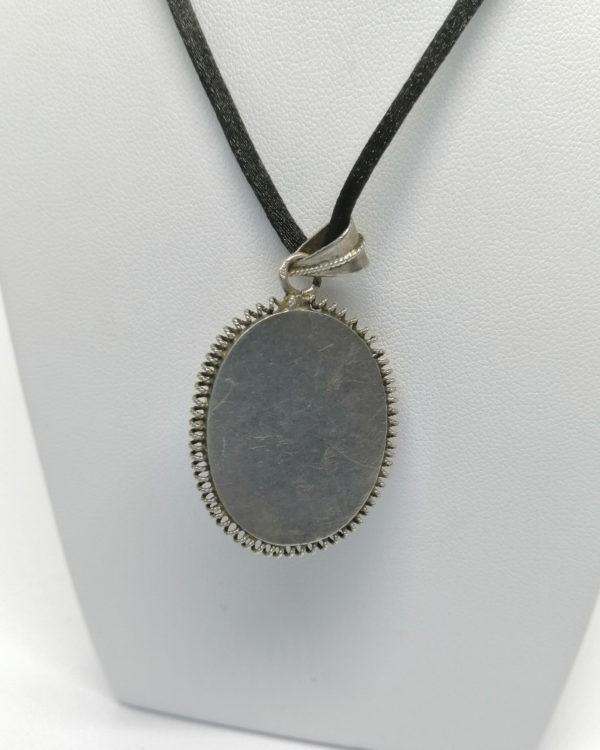 Pendentif argent/vermeil, émaux de Bressan, cassolette ouvrante, vers 1920. – Image 5