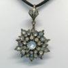Pendentif argent vermeil, verre taillé et facetté, fin 19ième siècle. – Image 2