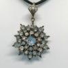 Pendentif argent vermeil, verre taillé et facetté, fin 19ième siècle. – Image 3