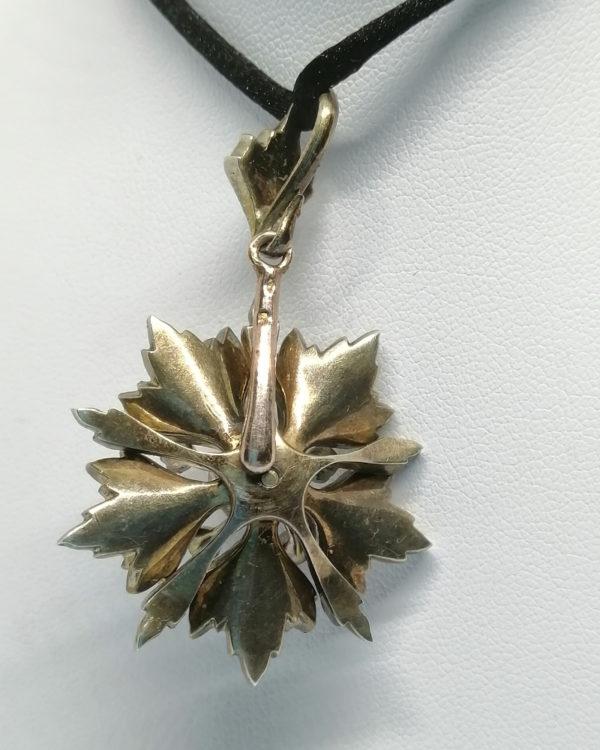 Pendentif argent vermeil, verre taillé et facetté, fin 19ième siècle. – Image 5