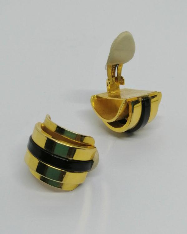 Boucles d'oreilles, clip, gros modèle période Tank, vers 1940-50. – Image 3