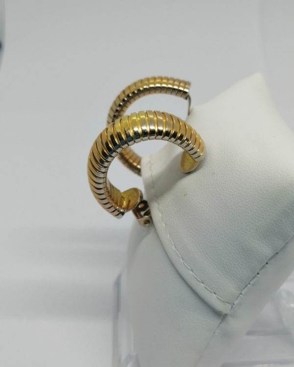Boucles d'oreilles, clip, modèle façon tubogaz, vers 1940-50. – Image 2