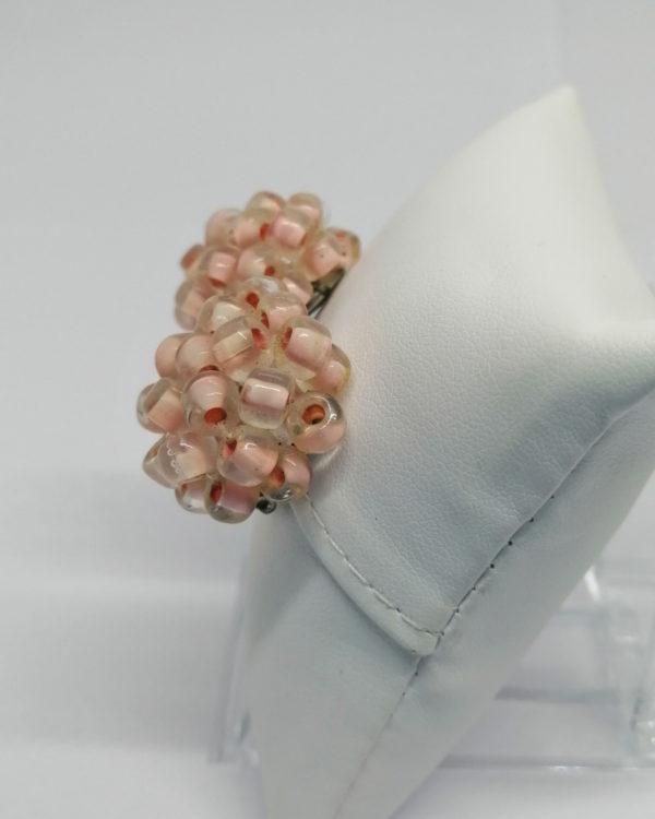 Boucles d'oreilles, clip, morceaux de verre couleur rosé, 1930-40. – Image 2