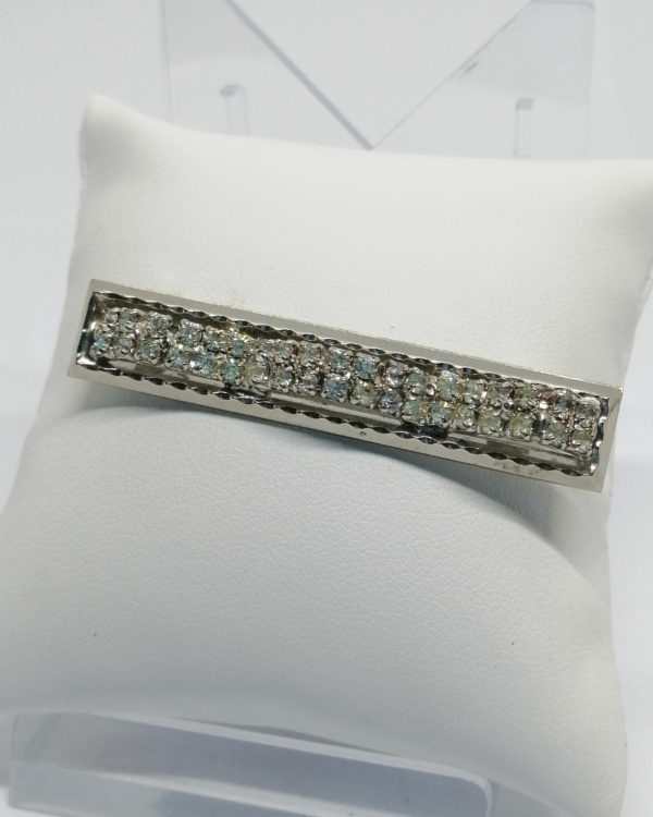 Broche/barette, en vague, avec pavage de strass blanc, 1930.