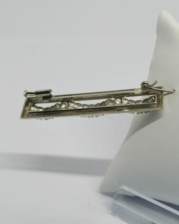 Broche/barette, en vague, avec pavage de strass blanc, 1930. – Image 3