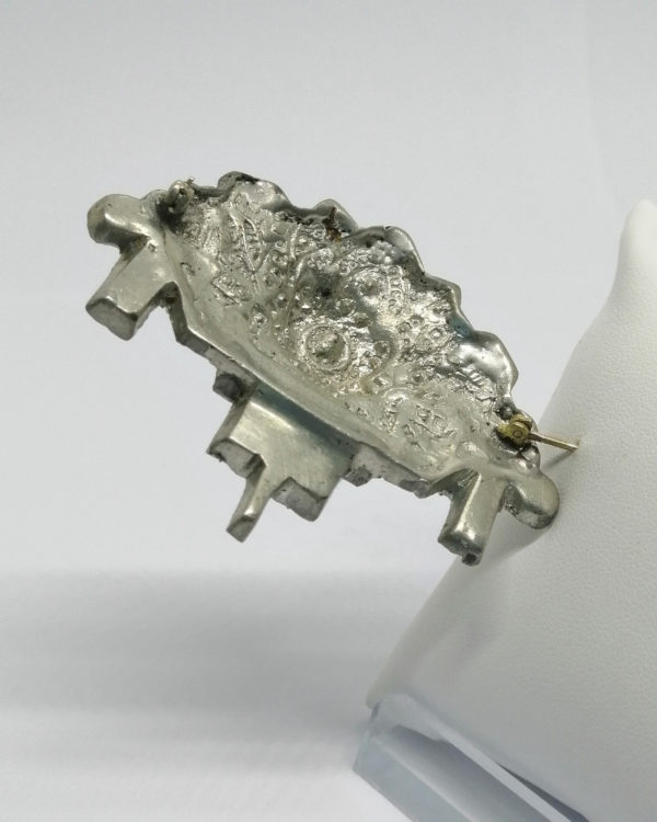 Broche, pavage strass blanc, modèle typique de l'Art Déco, vers 1930. – Image 4
