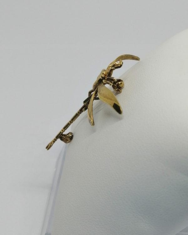 Broche, plaqué or, libellule, vers 1930-40. – Image 3