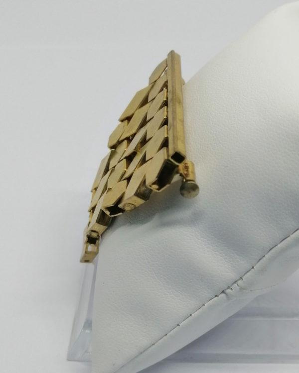 Broche, laiton jaune travail brossé, toute mobile entre la maille, 1930. – Image 3