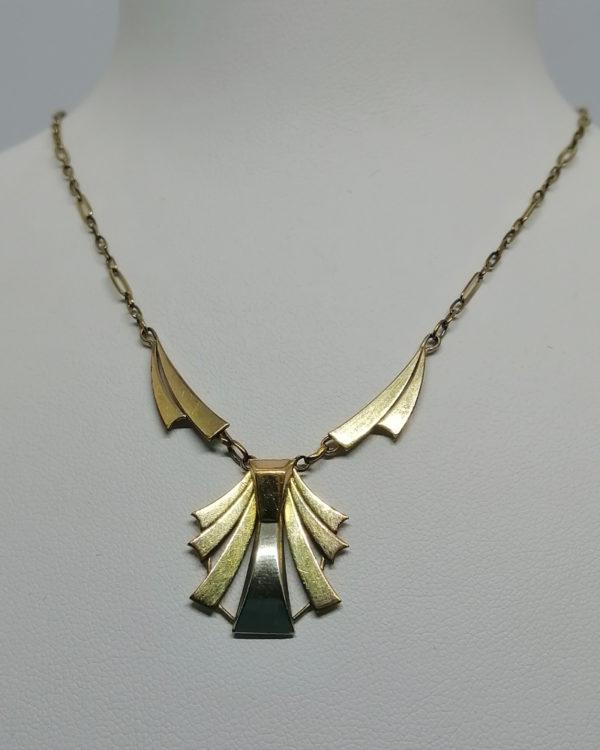 Collier, avec trois couleurs, de forme géométriques, Art Déco.