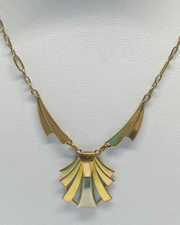 Collier, avec trois couleurs, de forme géométriques, Art Déco. – Image 2