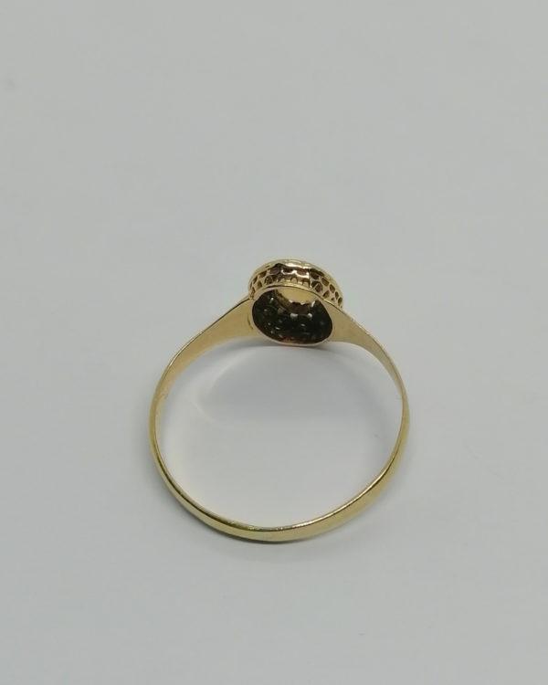 Bague en or rosé, entourage de roses de diamant et cabochon d'opale, vers 1880-1900. – Image 4