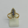 Bague en or rosé, petite marquise saphir doublet et demi-perles fines, 1900.