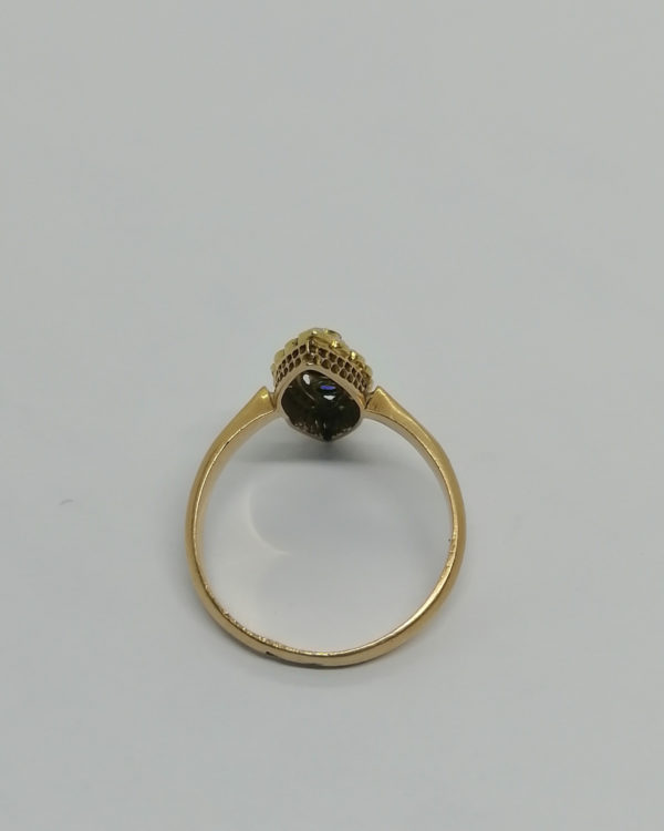 Bague en or rosé, petite marquise saphir doublet et demi-perles fines, 1900. – Image 3
