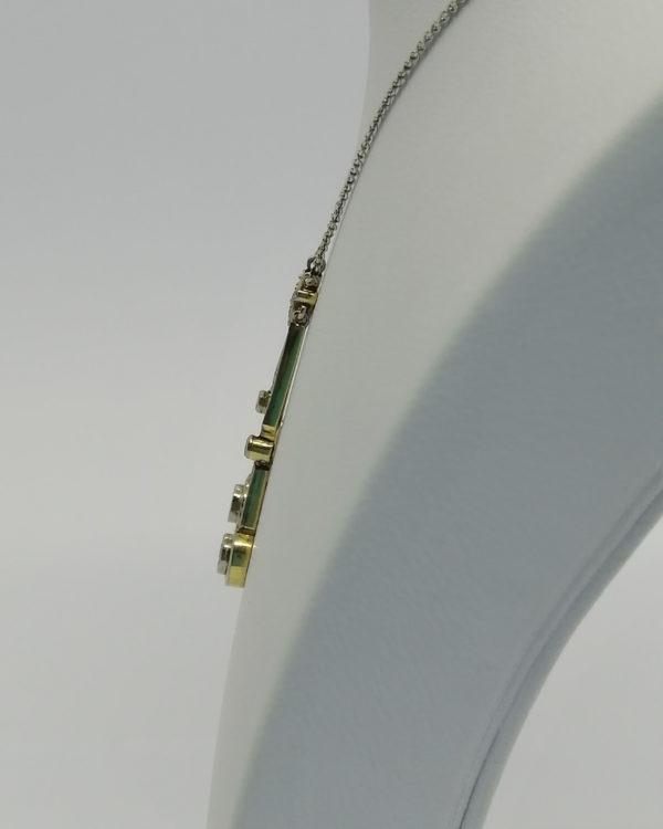 Collier en or bicolore, négligé avec pampilles sertie de diamants, vers 1925. – Image 3