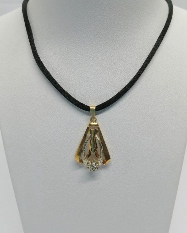 Demi-parure en or bicolore, forme géométrique, typique de l'époque Art Déco, 1925. (Copie)