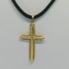 Pendentif, croix en or jaune, avec fil tourné, vers 1950-70. – Image 2