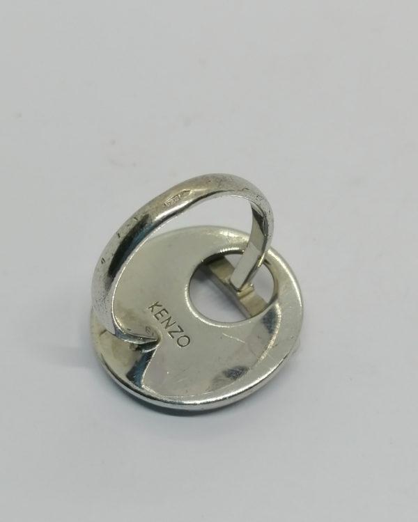 Bague argent, cercle ajouré d'un plus petit cercle, marque Kenzo. – Image 3