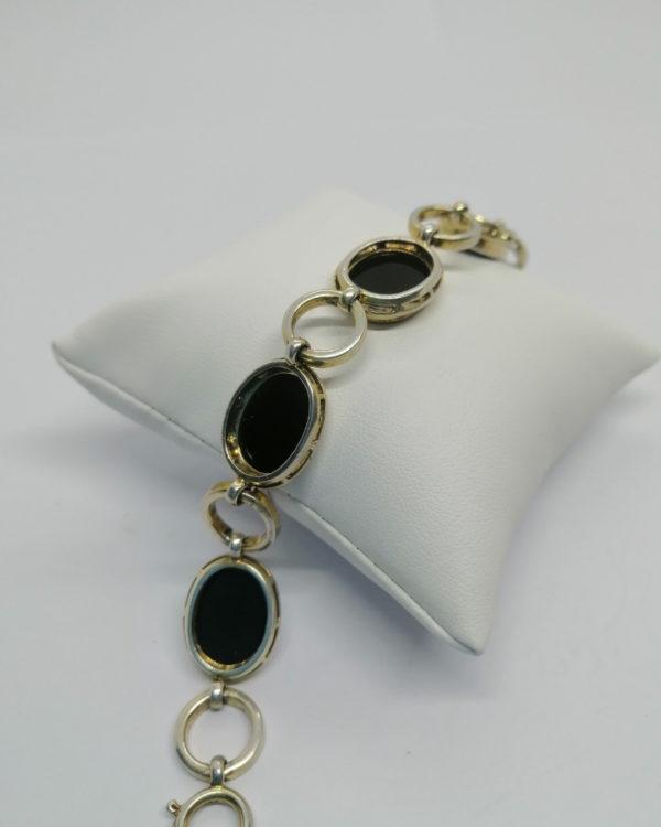 Bracelet argent/vermeil, et plaque d'opale naturelle, vers 1980-90. – Image 4