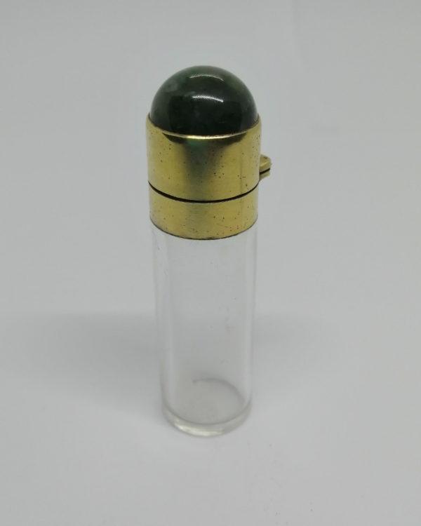 Flacon à sels ou de pâmoison, en argent/vermeil, cabochon de pierre naturelle, 1920-25.