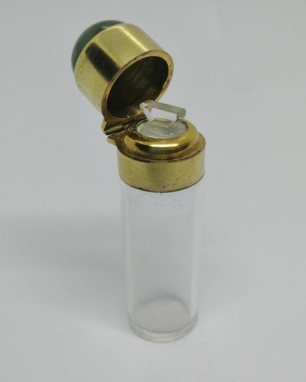 Flacon à sels ou de pâmoison, en argent/vermeil, cabochon de pierre naturelle, 1920-25. – Image 2