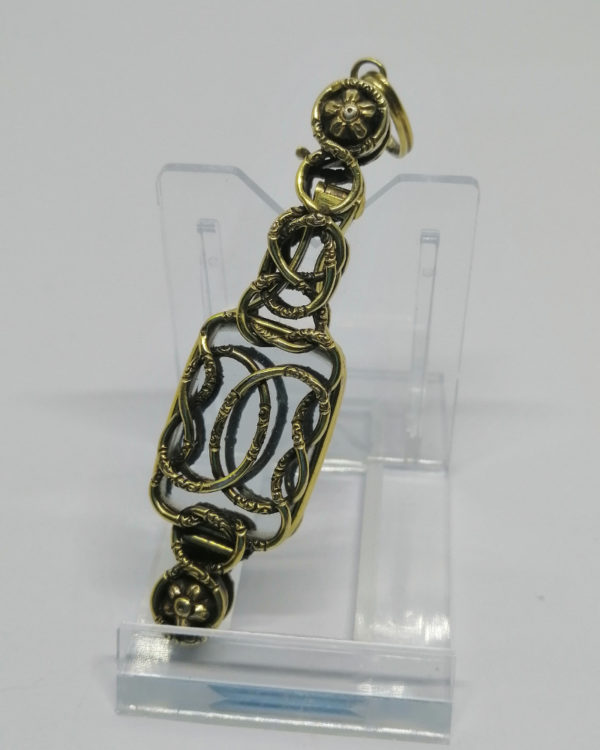 Paire de lunette de lecture pliante, argent/vermeil, avec décor, vers 1880.