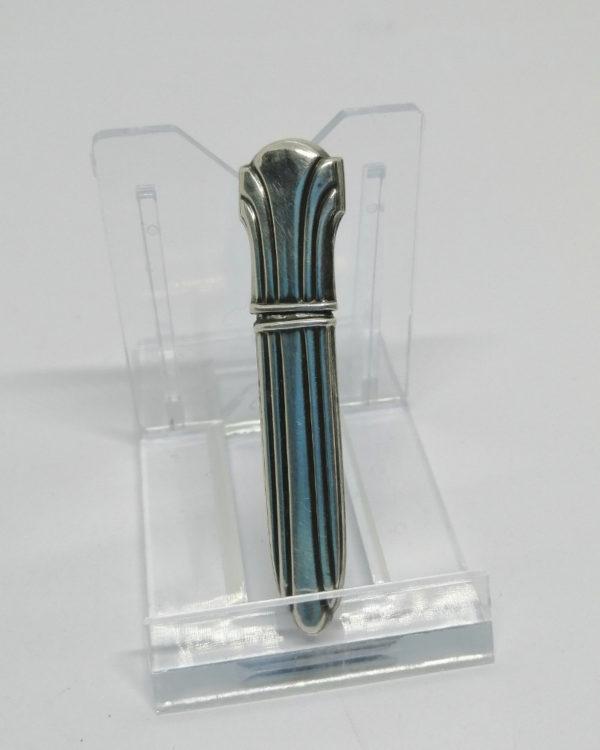 Porte-aiguilles, argent massif, décor sobre, Art Déco vers 1925-30. – Image 2