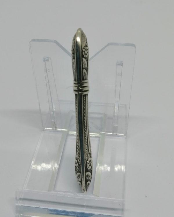 Porte-aiguilles, argent massif, décor floral et végétal stylisé, Art Déco Portugal, vers 1938. – Image 3