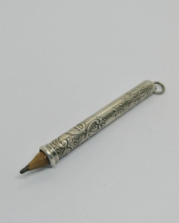 Porte-crayon, argent massif, décor végatal, Art Nouveau vers 1900. – Image 3