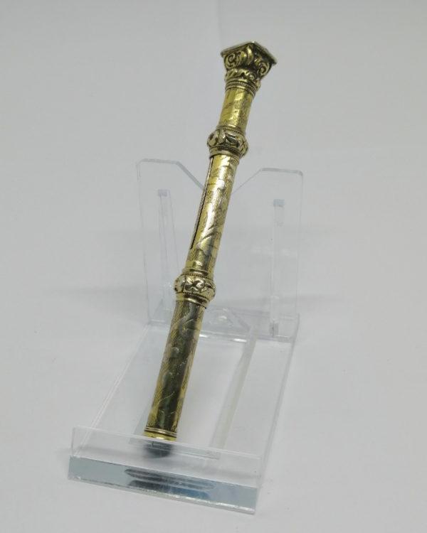 Porte-plume et sceau, argent/vermeil, vers 1900, Art Nouveau.
