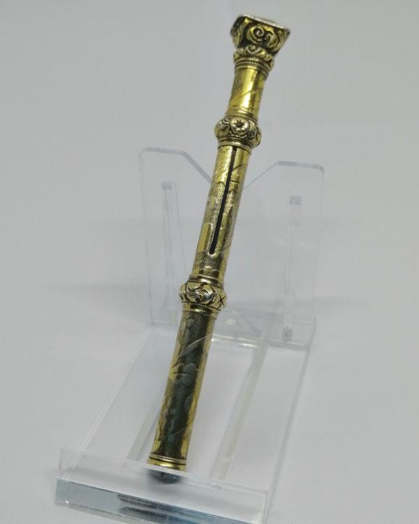 Porte-plume et sceau, argent/vermeil, vers 1900, Art Nouveau. – Image 2