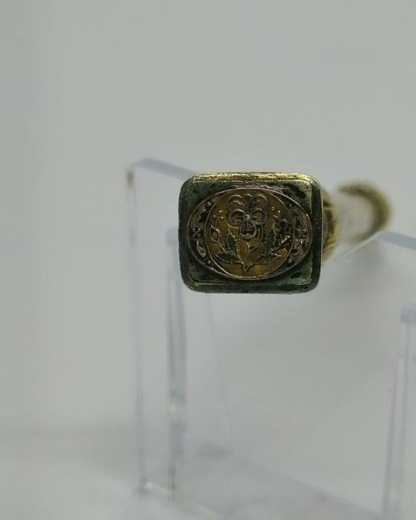 Porte-plume et sceau, argent/vermeil, vers 1900, Art Nouveau. – Image 5