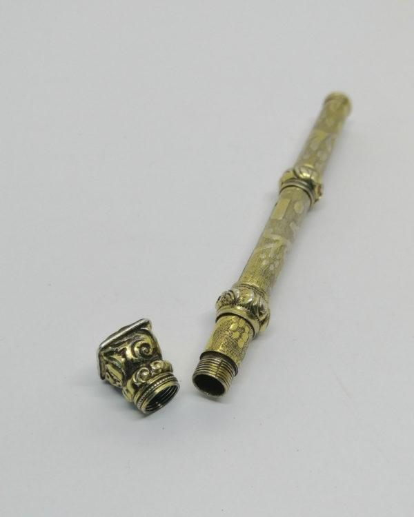 Porte-plume et sceau, argent/vermeil, vers 1900, Art Nouveau. – Image 7
