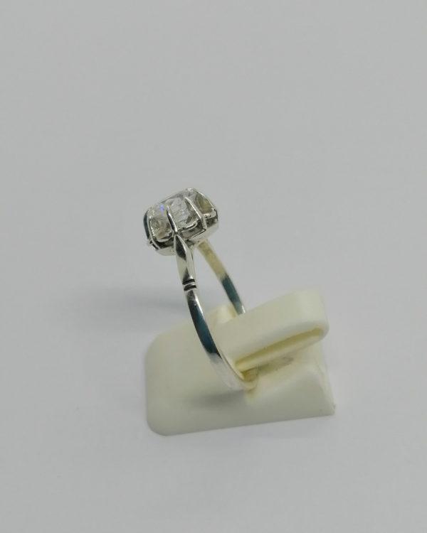 Bague argent, solitaire avec zirconium naturel, vers 1920. – Image 2